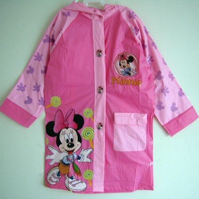 Children PVC Raincoat Mickey Mouse Printing Eco-friendly
