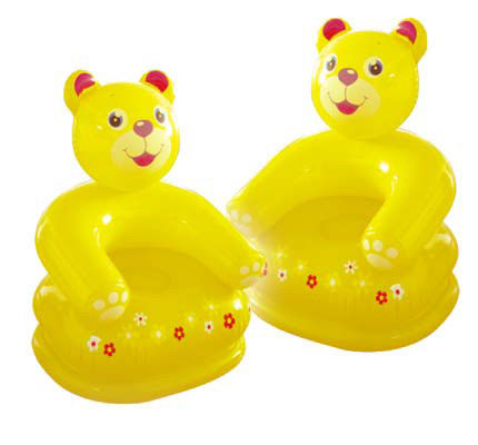 0.3 mm PVC Bear Inflatable Sofa Chair Yellow For Baby Seats