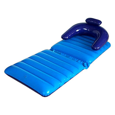 Fashion Self Inflatable Air Mattress , Blue Folding PVC Lounge Chair
