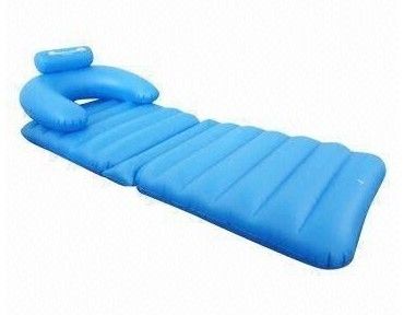 Fashion Self Inflatable Air Mattress , Blue Folding PVC Lounge Chair