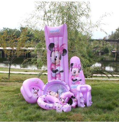 Kids PVC Inflatable Air Mattress / Beach Sofa With Cinderella Design