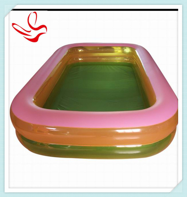 2 Ring Large Inflatable Family Swimming Pools Square Clear Pvc For Outdoor