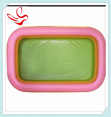 2 Ring Large Inflatable Family Swimming Pools Square Clear Pvc For Outdoor