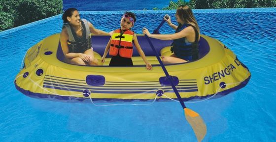 Roll Up Plastic PVC Inflatable Boat Yellow Portable For Challenge