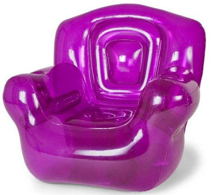 Clear Pink Plastic Inflatable Sofa Chair 0.4mm Pvc Blow Up For Home