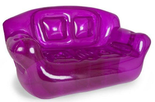 PVC Inflatable Inflatable Sofa Chair Purple , Transparent Air Couches