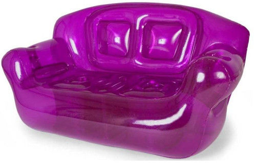PVC Inflatable Inflatable Sofa Chair Purple , Transparent Air Couches