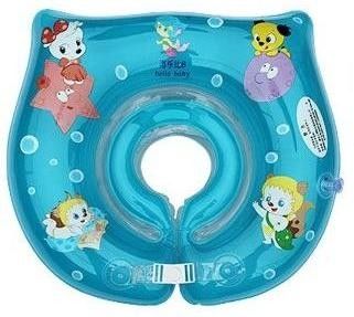 CE Blue Inflatable Swimming Neck Rings , Baby Neck Float Ring