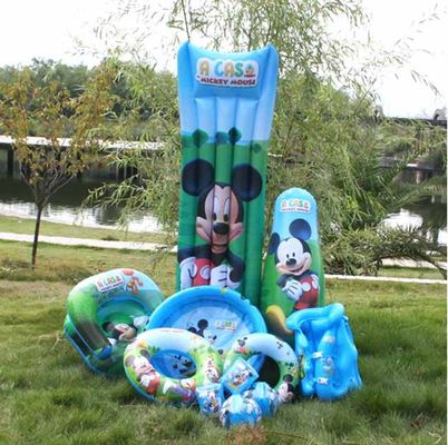 Eco-Friendly PVC Inflatable Air Mattress Blue For Water Park