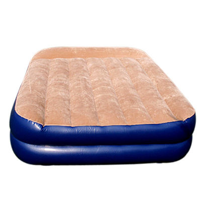 PVC Flocking Covered Inflatable Air Beds , Portable Air Mattress