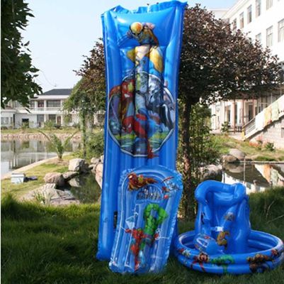 Eco-Friendly PVC Inflatable Air Mattress Blue For Water Park