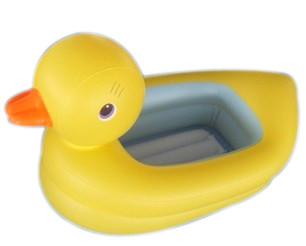 juguetes inflables del agua del PVC de 0.25m m del pato amarillo para que niño nade