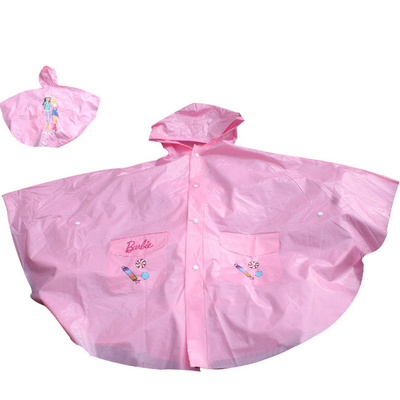 Capas de lluvia del PVC de Mickey Mouse con la capilla para los niños, ropa impermeable larga promocional