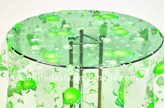 Paño de mesa de comedor respetuoso del medio ambiente del PVC con el diseño de la fruta, cubierta de tabla clara