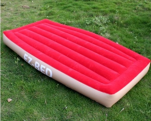 Portable rojo inflable de las camas de aire del PVC del No-Ftalato para una persona