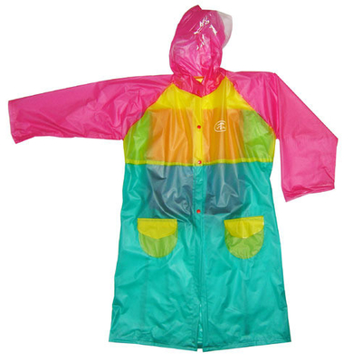 Impermeable precioso del Pvc de las señoras con la capilla, ropa impermeable amistosa de Eco