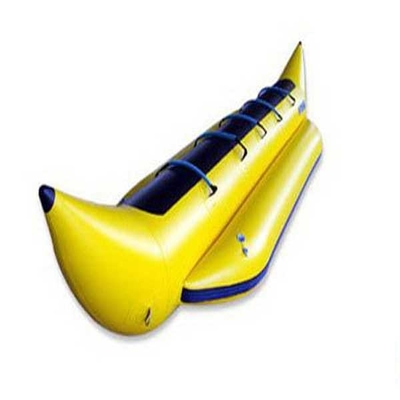 Barco de plátano inflable amarillo del PVC con 2 remos para los deportes al aire libre